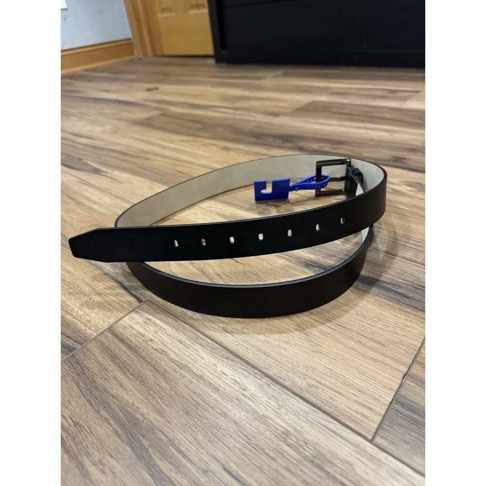 Apt. 9 Black Faux Leather Belt Size 2X Silver Square Buckle NWT Plus Size NWT